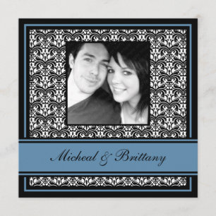 Ankündigung der Hochzeitsfeier von Blue Damask Ver