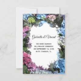 Ankündigung der Hydrangea-Blume-Rahmen-Ehe