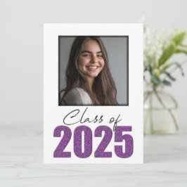 Ankündigung der lila Glitzer-Klasse 2025 Foto