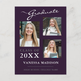 Ankündigung der Lila Graduate-Ankündigung für mode Postkarte