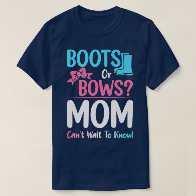 Ankündigung der Mama bei Stiefeln oder Bows T-Shirt (Design vorne)