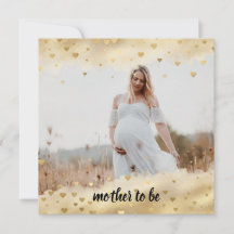 Ankündigung der Mama von Goldfolie Foto Schwangers