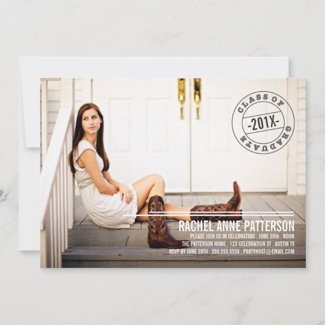 Ankündigung der Modernen Briefmarke Foto Graduatio (Vorderseite)