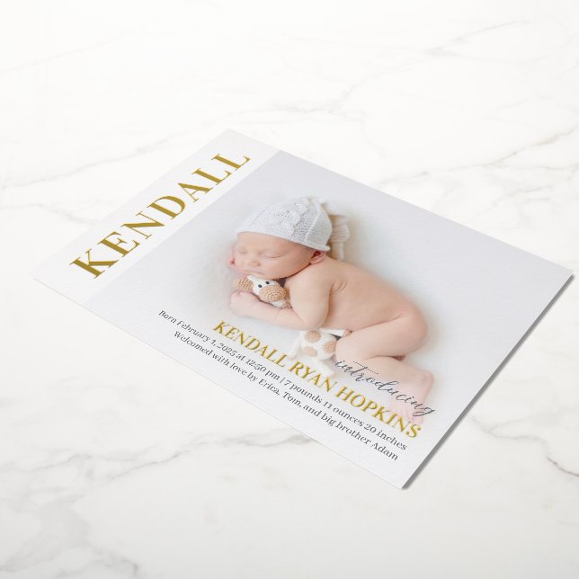 Ankündigung der modernen Debut Foil Baby Birth (Gedreht)
