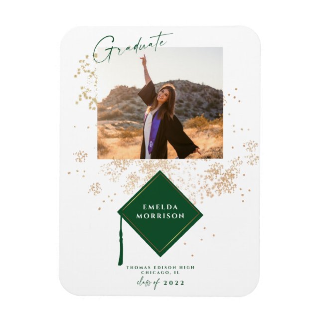 Ankündigung der Modernen Foto Graduation Party Magnet (Vertikal)