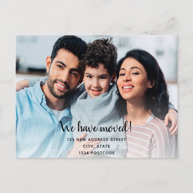 Ankündigung der neuen Zuhause-Adresse für Family F (Vorderseite)