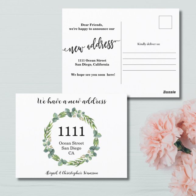 Ankündigung der neuen Zuhause-Adresse Postkarte (Von Creator hochgeladen)