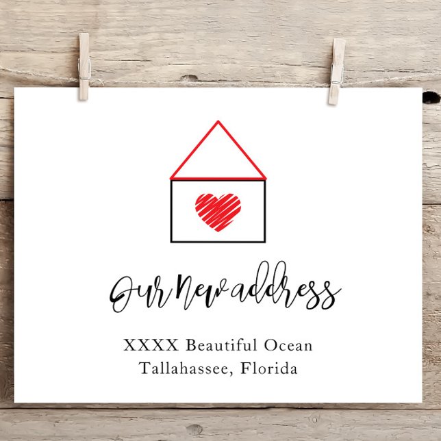 Ankündigung der neuen Zuhause-Adresse Postkarte (Von Creator hochgeladen)