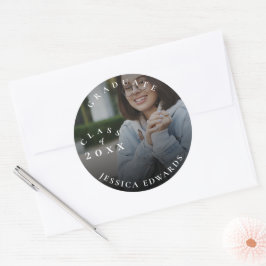 Ankündigung der niedlichen Klasse des Foto-Abschlu Runder Aufkleber