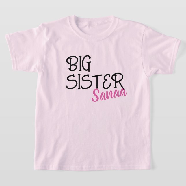 Ankündigung der personalisierten Großen Schwester T-Shirt (Ablage )