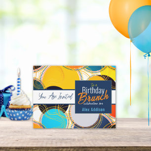 Ankündigung der Retro Colorful 70er 80er Geburtsta Postkarte