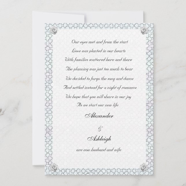 Ankündigung der Rose Mosaik (Vorderseite)