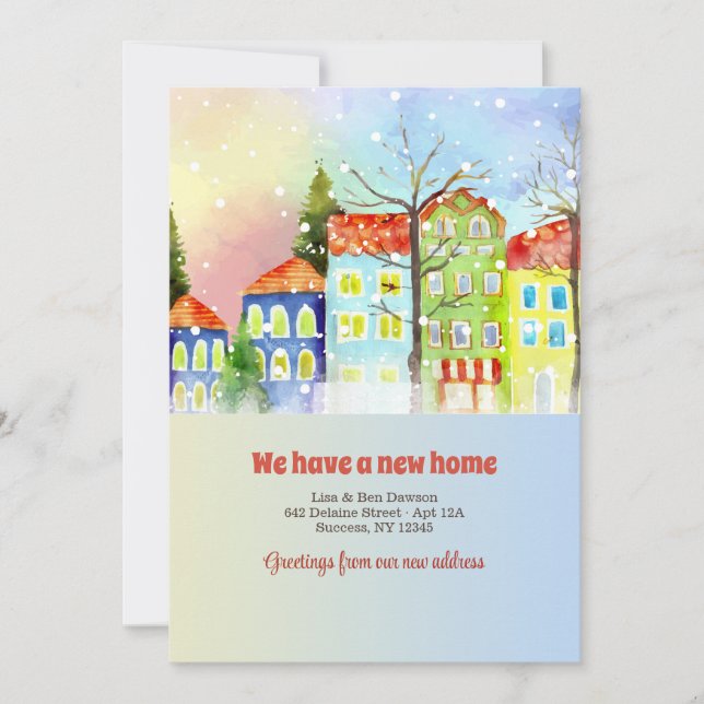 Ankündigung der schneebedeckten Nachbarschaft (Vorderseite)