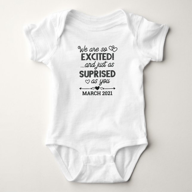 Ankündigung der Schwangerschaft (Datum der benutze Baby Strampler (Vorderseite)