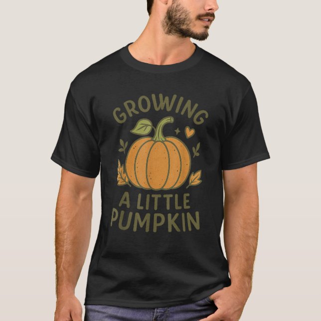 Ankündigung der Schwangerschaft, ein wenig Kürbisf T-Shirt (Vorderseite)