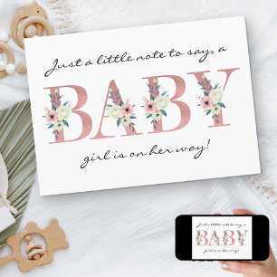 Ankündigung der Schwangerschaft hübsch Pink Floral