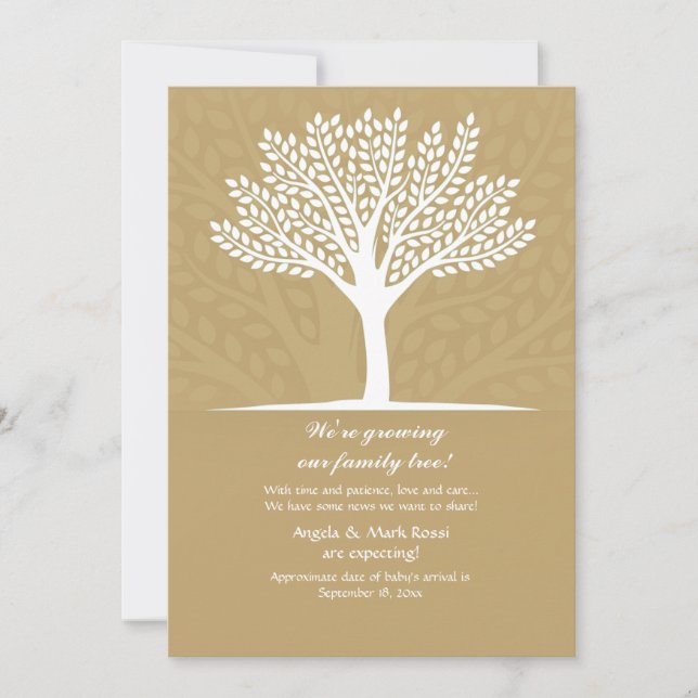 Ankündigung der Schwangerschaft von Familienbaum (Vorderseite)