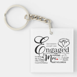 Ankündigung der verlobten Collage Wedding Schlüsselanhänger