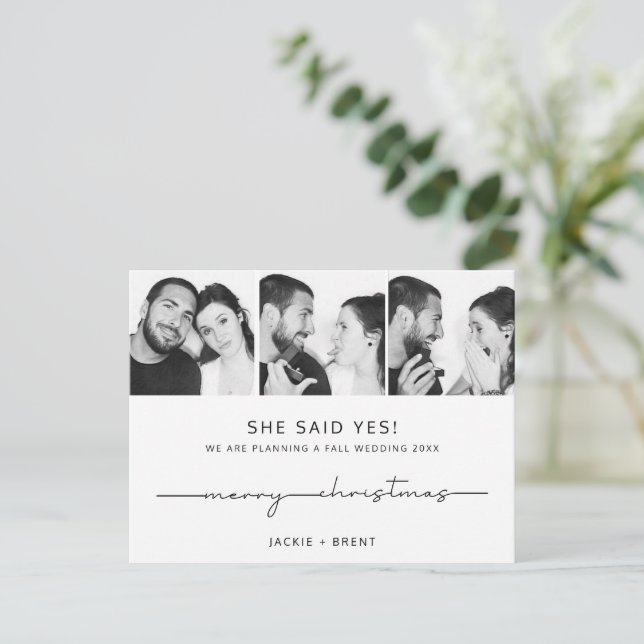 Ankündigung der Verlobung der Weihnachtskarte (Stehend Vorderseite)