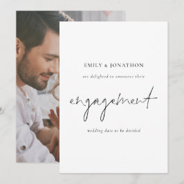 Ankündigung der Verlobung für elegantes Script-Fot