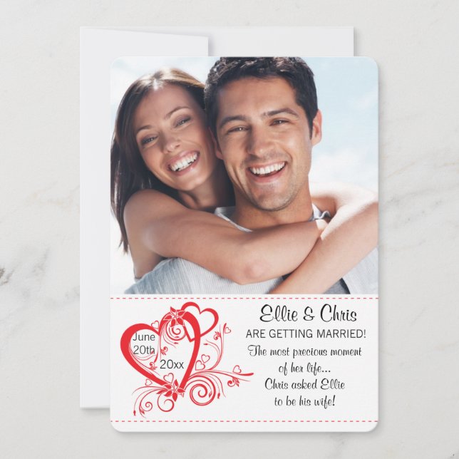 Ankündigung der Verlobung "Open Hearts Foto" (Vorderseite)