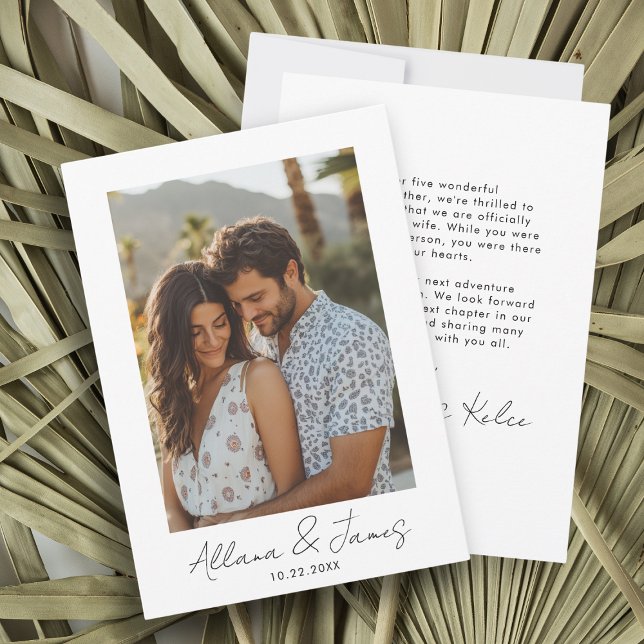 Ankündigung der Verlobung von Minimalistischem Fot (Minimalist Elopement Announcement )