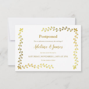 Ankündigung der Verschiebung mit Goldenen Blättern