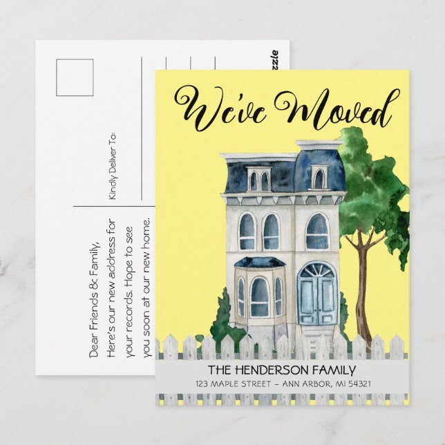 Ankündigung der Zuhause-Bewegung Postkarte (Vorne/Hinten)