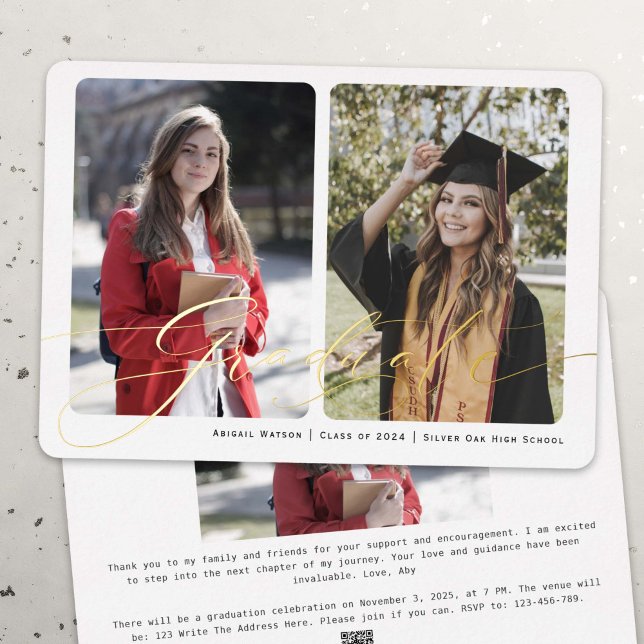 Ankündigung des Abschlusses 2024: Foto-Klasse (Graduation photo announcement cards)