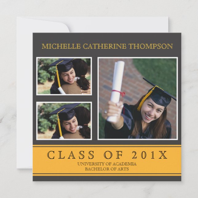 Ankündigung des Abschlusses an der Universität (Vorderseite)