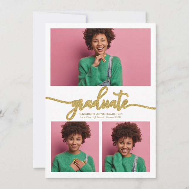 Ankündigung des Abschlusses an die High School 3 F (Vorderseite)