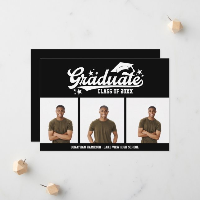 Ankündigung des Abschlusses an die High School 3 F (Vorderseite/Rückseite Beispiel)