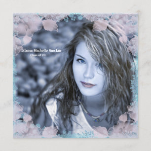 Ankündigung des Abschlusses aquamarin rosa Foto