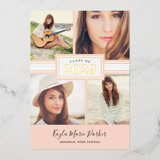 Ankündigung des Abschlusses "Blush and Gold Foil"- (Vorderseite)