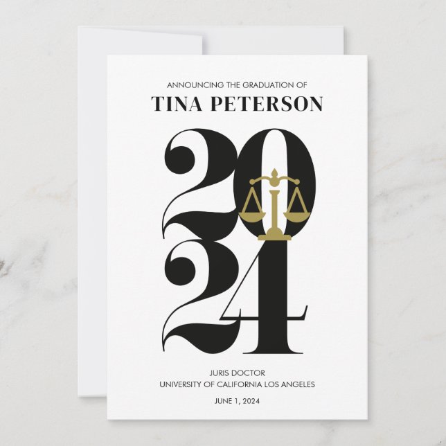 Ankündigung des Abschlusses der Juristischen Fakul (Vorderseite)