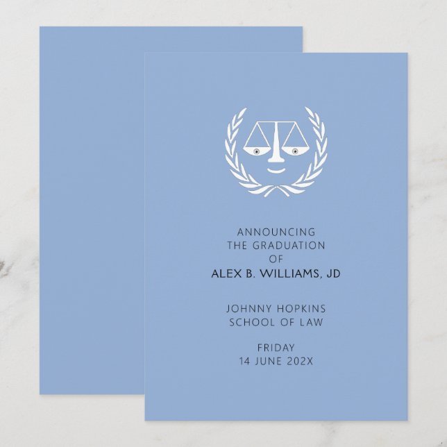 Ankündigung des Abschlusses der Juristischen Fakul (Vorne/Hinten)