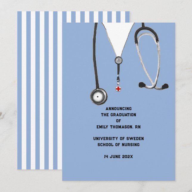 Ankündigung des Abschlusses der Krankenpflege (Vorne/Hinten)