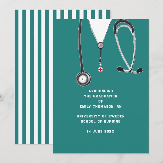 Ankündigung des Abschlusses der Krankenpflege (Vorne/Hinten)