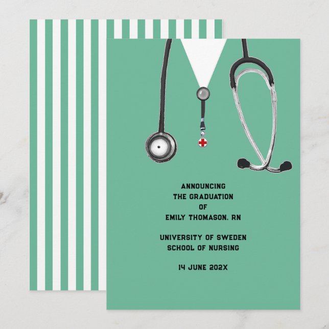 Ankündigung des Abschlusses der Krankenpflege (Vorne/Hinten)