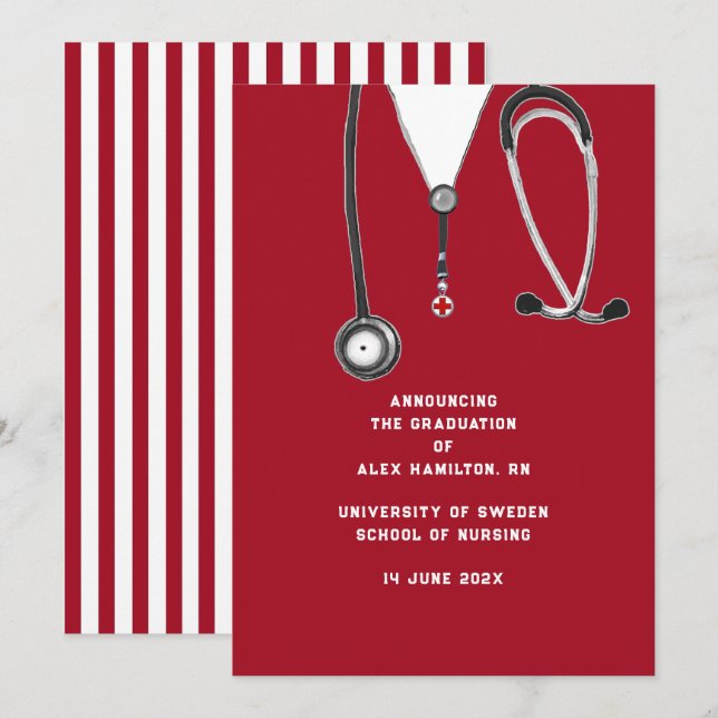 Ankündigung des Abschlusses der Krankenpflege (Vorne/Hinten)