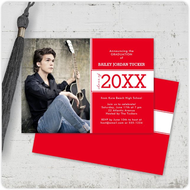 Ankündigung des Abschlusses "Fett Rot & Weiß Foto" (Von Creator hochgeladen)