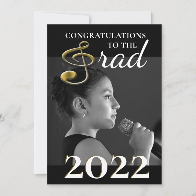 Ankündigung des Abschlusses für Musikstudenten Tre (Vorderseite)