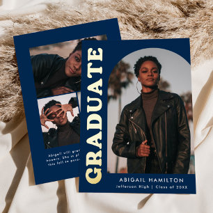 Ankündigung des Abschlusses "Navy and Gold Foil Ar