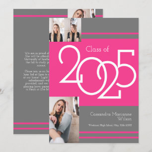 Ankündigung des Abschlusses "Pink Gray School Colo