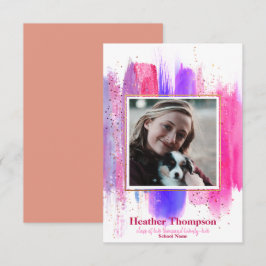 Ankündigung des Abschlusses "Rosa und Lila Glitzer