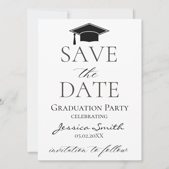 Ankündigung des Abschlusses Save the Date (Vorderseite)
