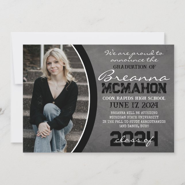 Ankündigung des Abschlusses "Schwarz-Weiß-Halbpens (Vorderseite)