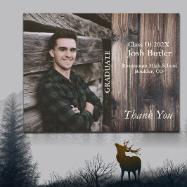 Ankündigung des Abschlusses und vielen Dank Postkarte