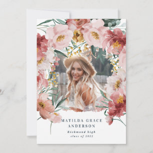 Ankündigung des Abschlusses von Pink mädchenhaftem