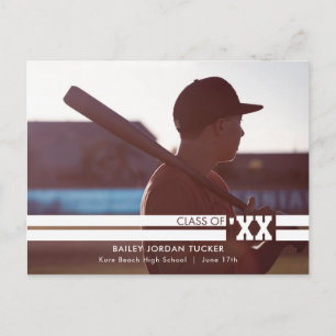 Ankündigung des Absolventen des Sportstudiums mit  Postkarte